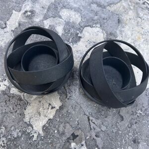 Vintage Georg Jensen Denmark MCM Candleholder Matt Powder Coated Steel